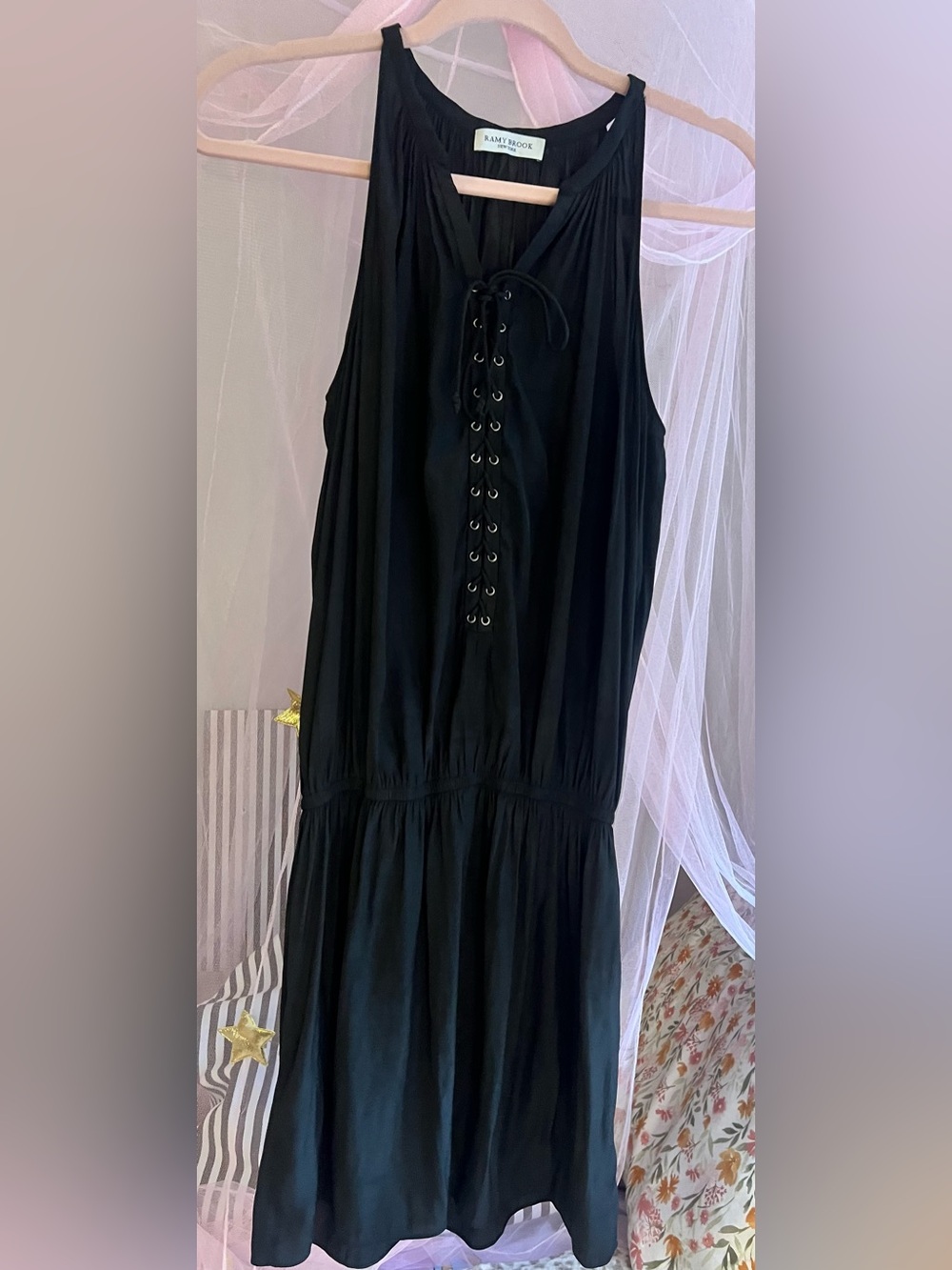 Ramy Brook New York Black Lace-Up Sleeveless Dress | XS | GUC | Lightweight ☀️